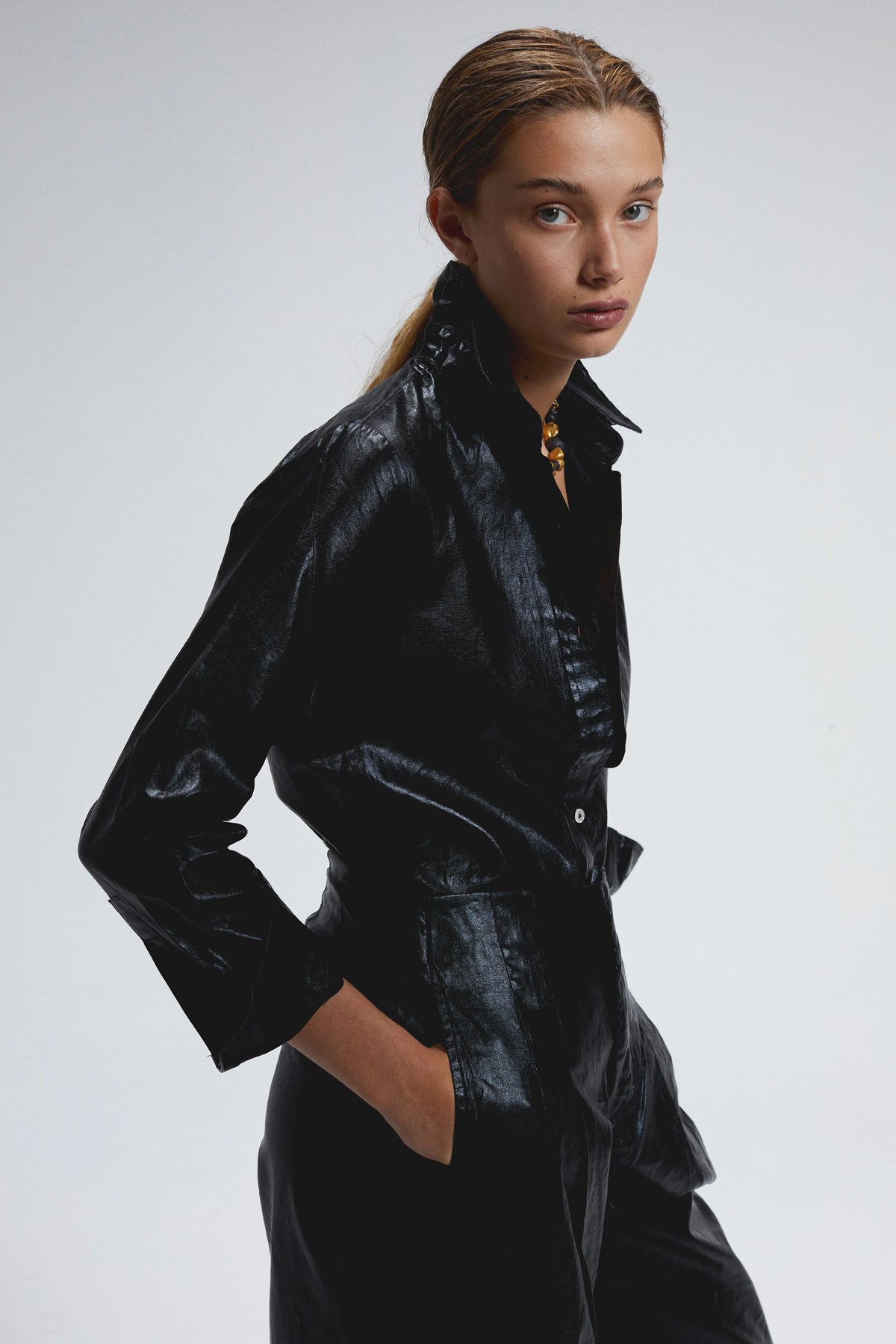 San Marino Metallic Linen Shirt