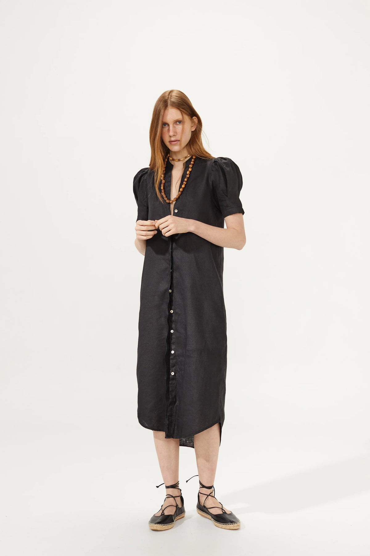 Athina Midi Linen Dress