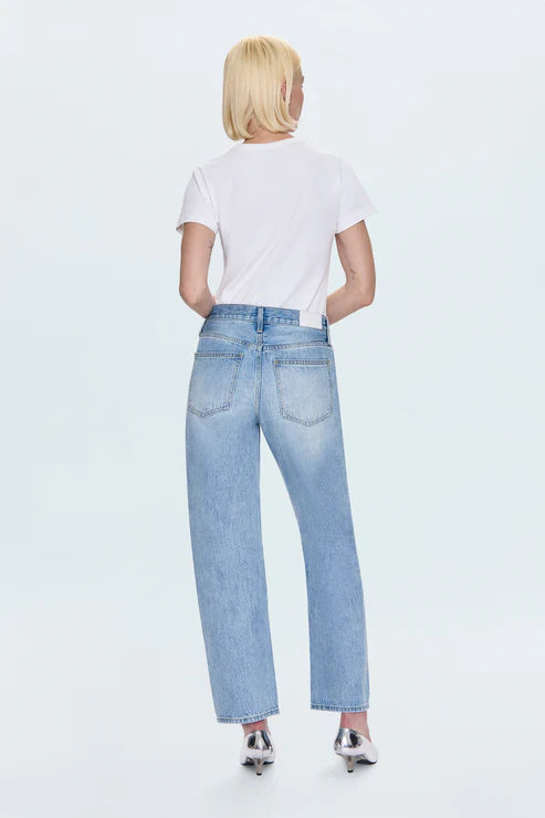 Lexi Mid Rise Bowed Straight Jean