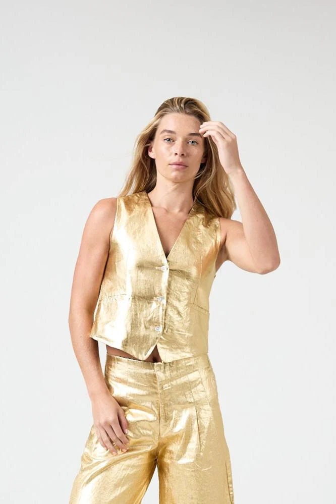 Jack Metallic Linen Vest