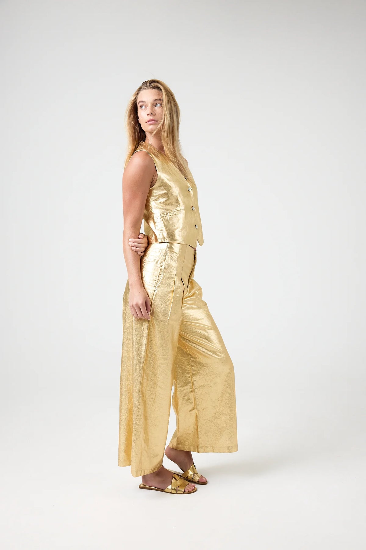 Jack Metallic Linen Vest