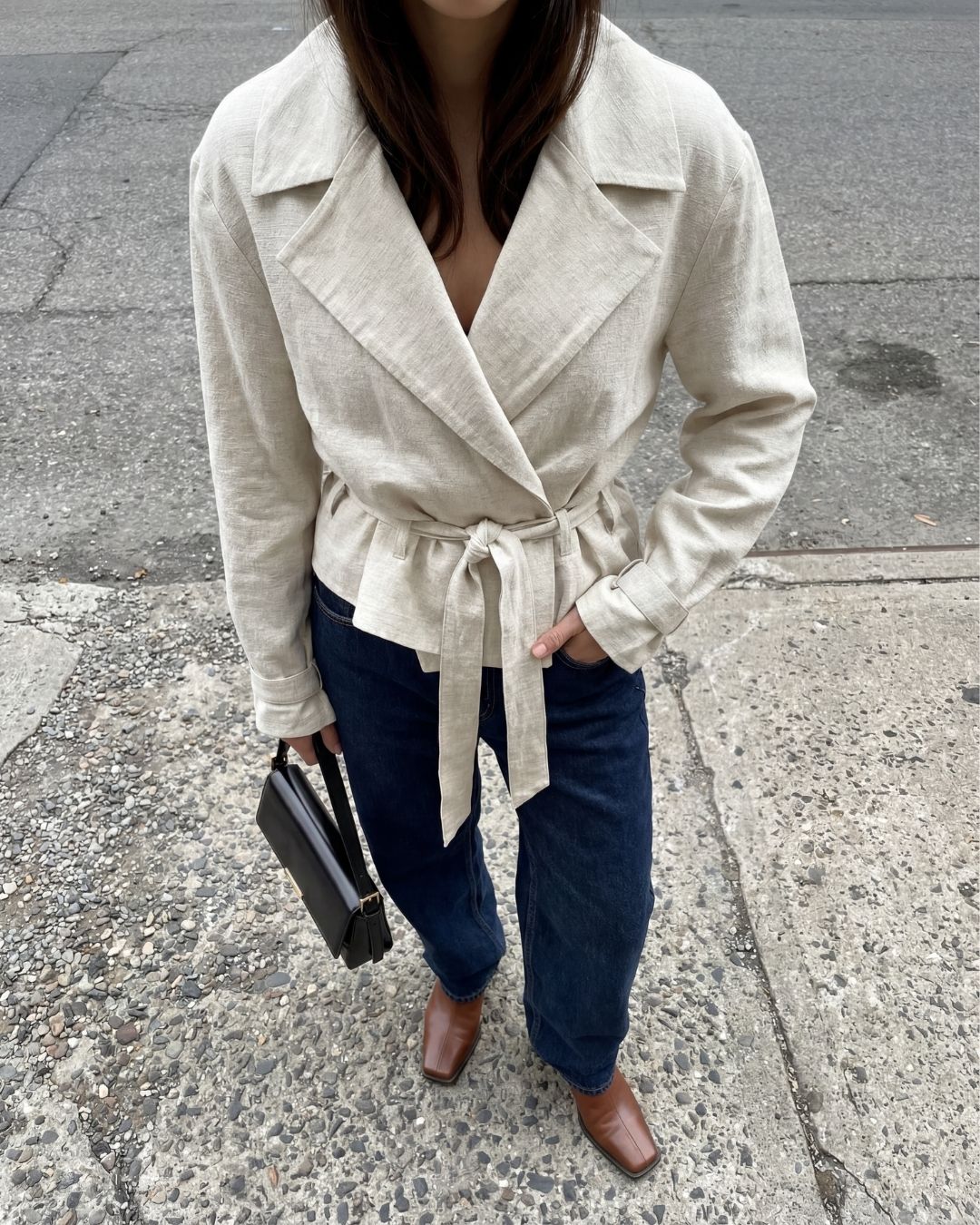 Linen Tie Blazer