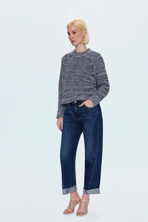 Kacey Mid Rise Cuffed Straight Jean