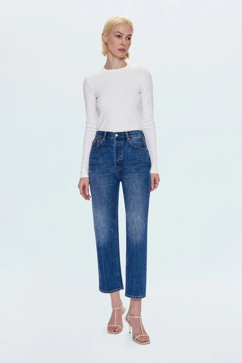 Cassie Crop Super High Rise Straight Jean