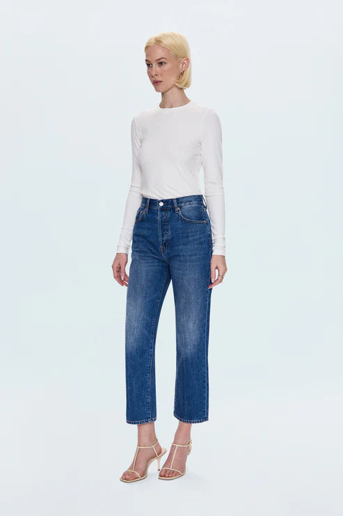 Cassie Crop Super High Rise Straight Jean