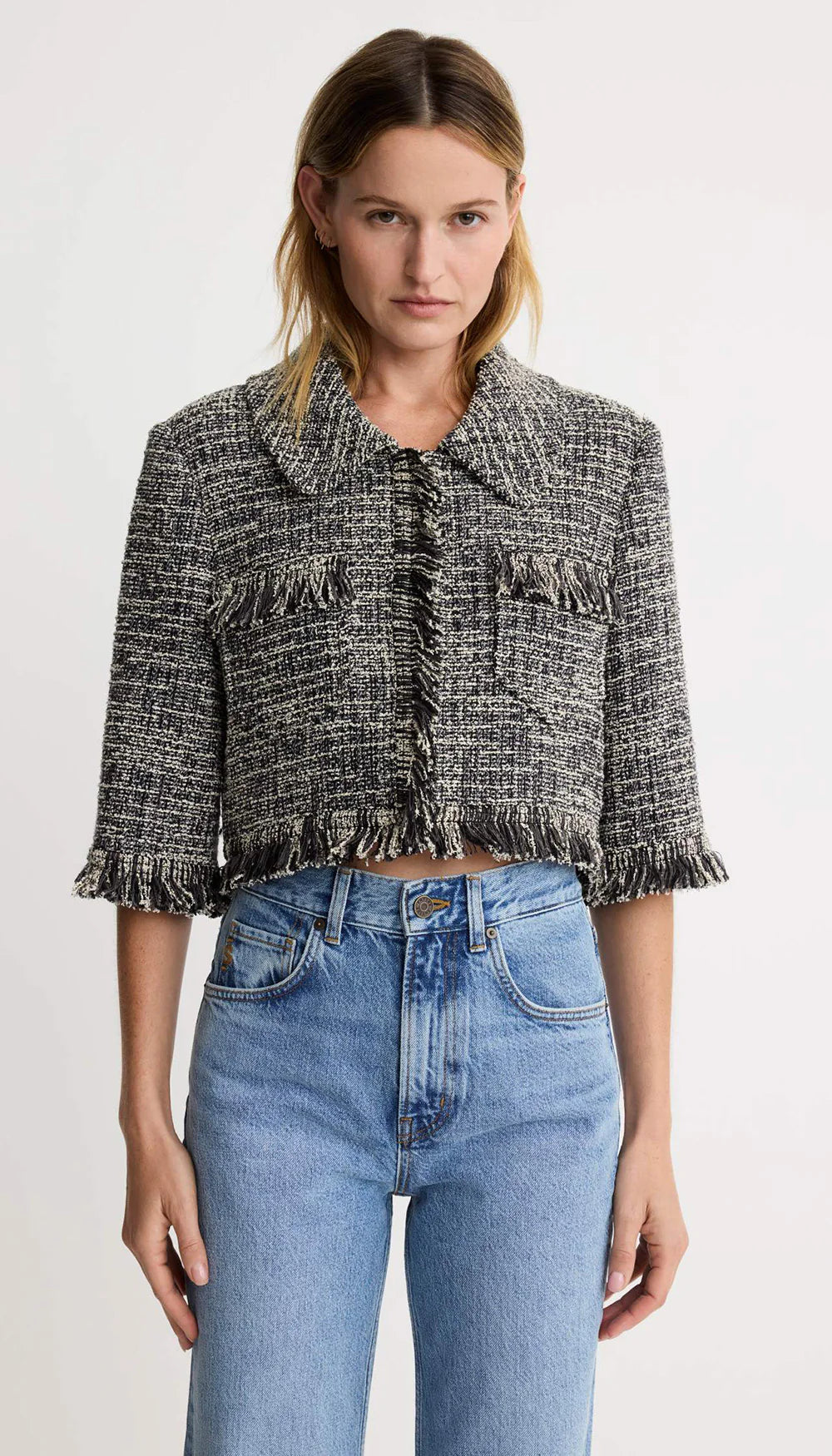 Cropped Sleeve Mini Jacket
