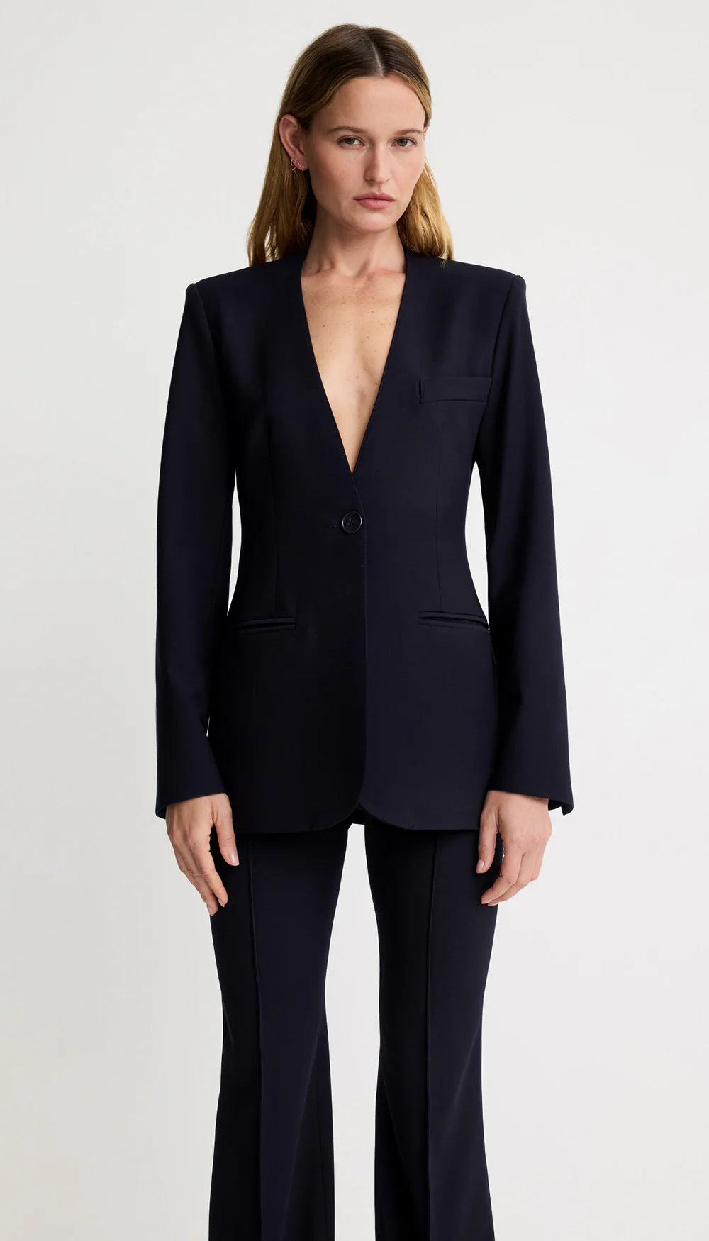 Collarless Blazer