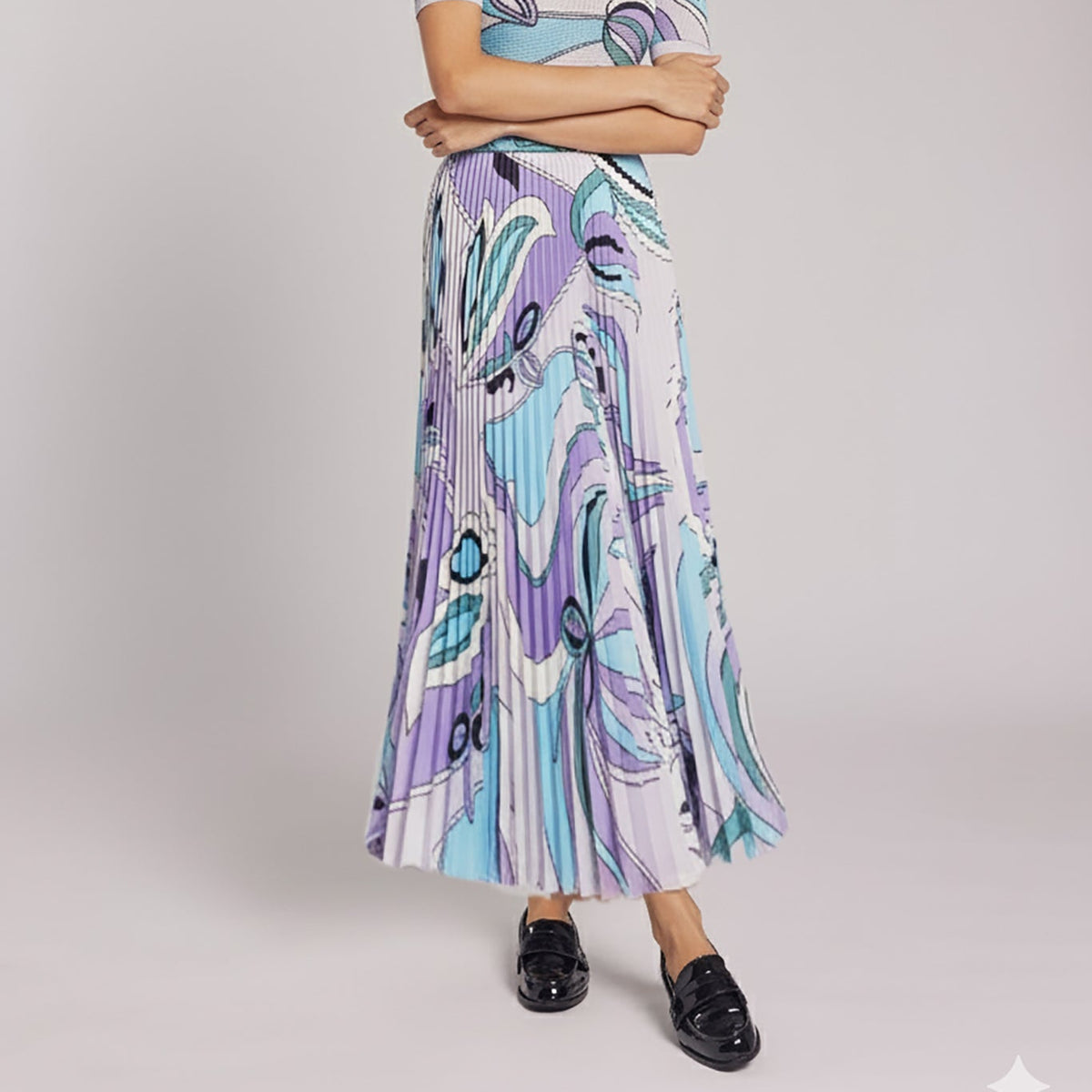 Sorbet Swirl Pleated Skirt