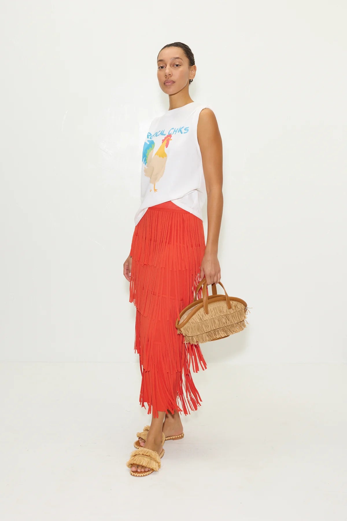 Za Za knit fringe skirt