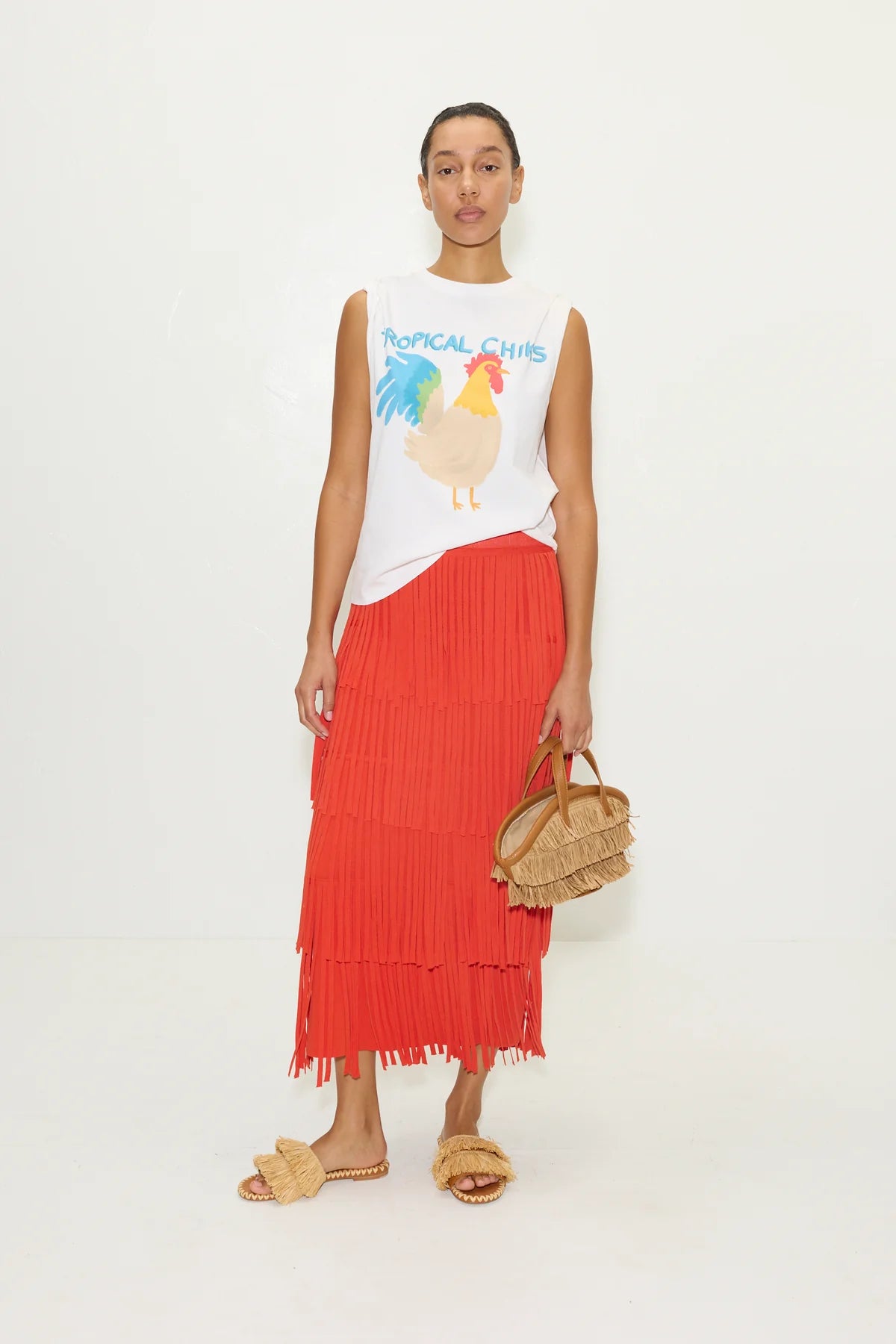 Za Za knit fringe skirt