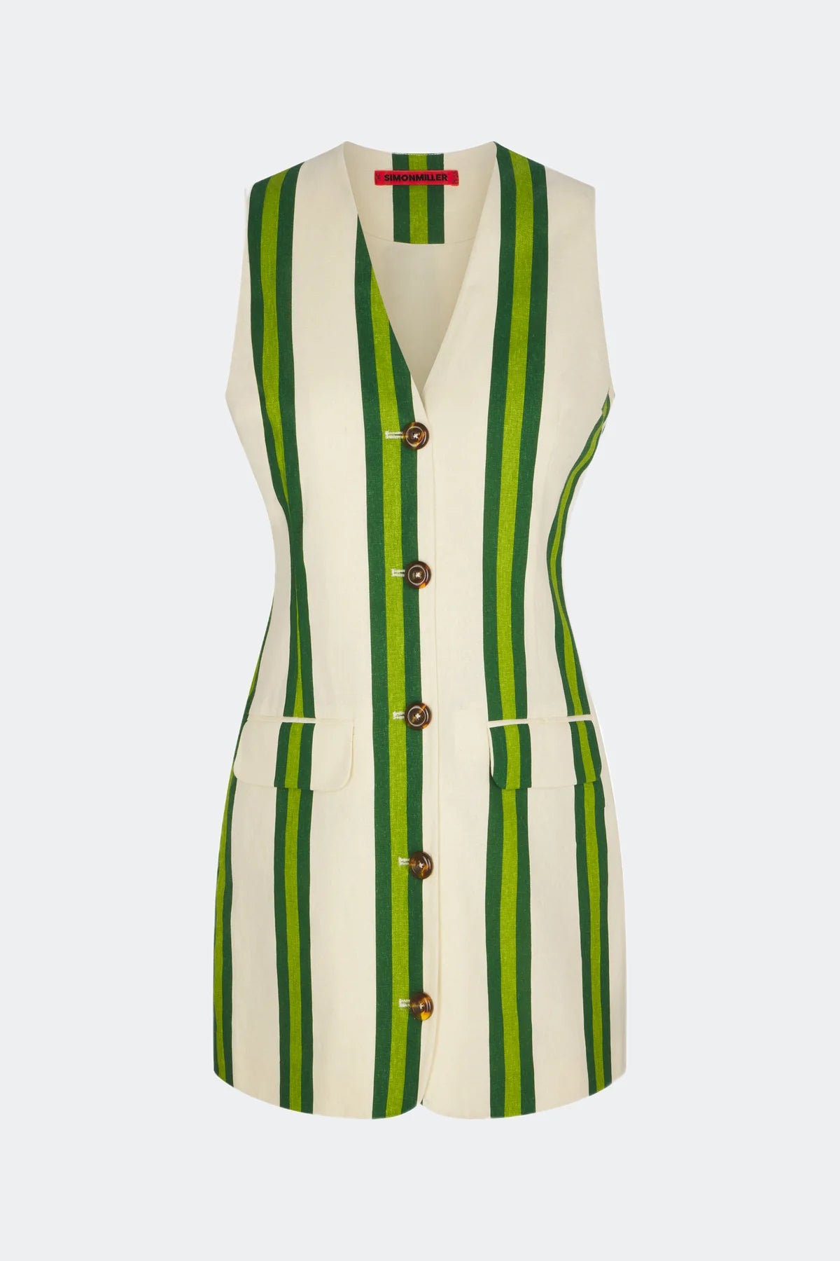 Carob printed linen mini dress
