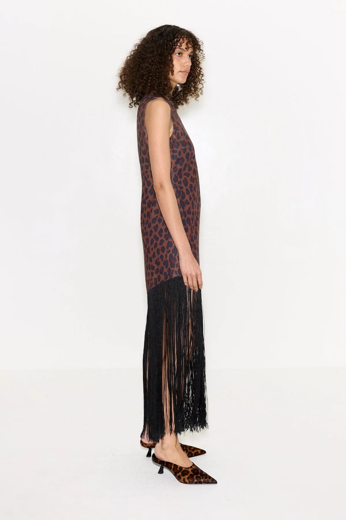 Casablanca crepe fringe dress