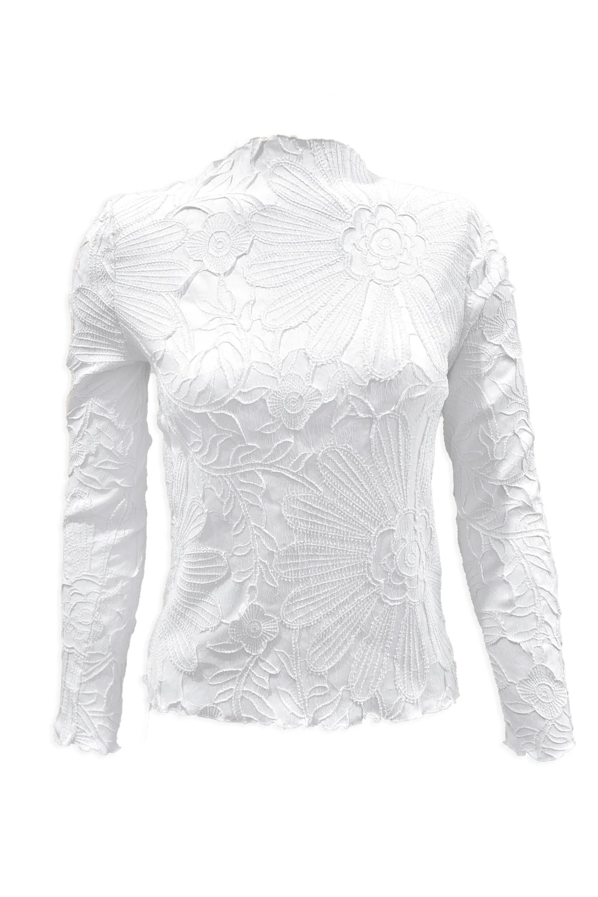Kylie Lettuce Edge Floral Jacquard Top