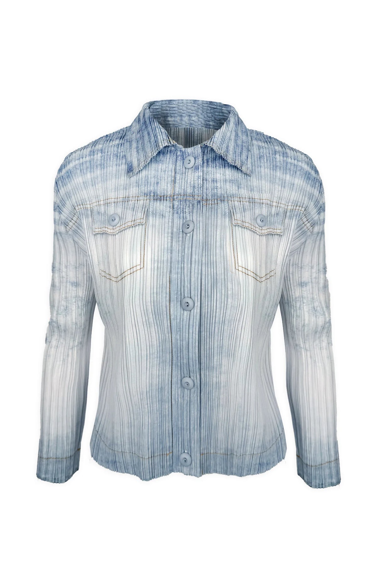 Lauren Look of Denim Plissé Shirt