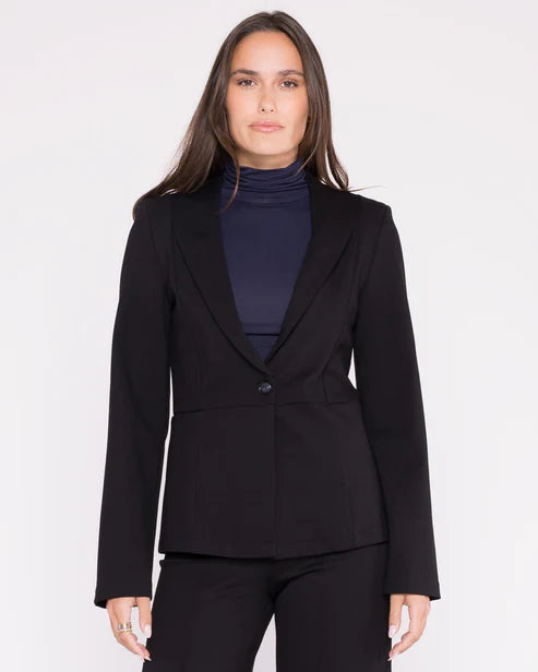 Ponte Knit Fitted Blazer