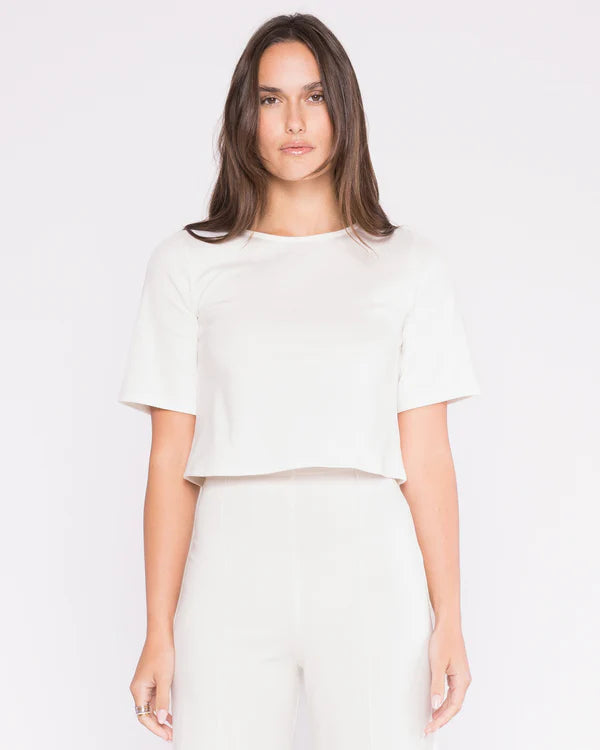 Ponte Knit Short Sleeve Top