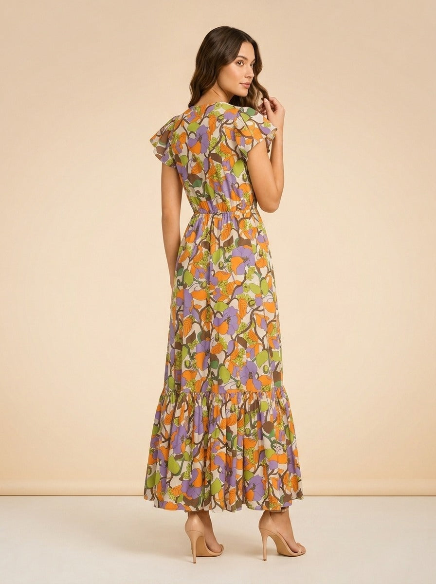 Floral-Print Midi Dress by La DoubleJ in Abstract Floral
