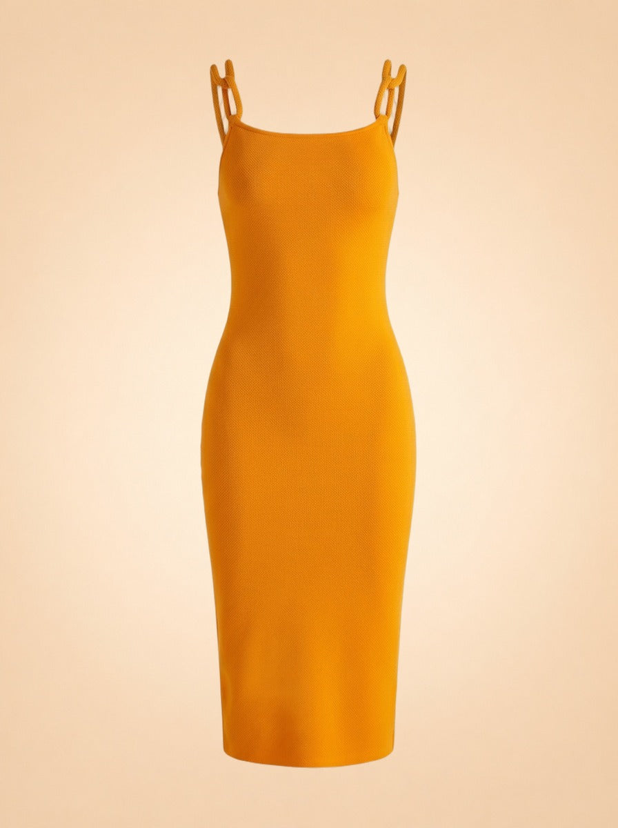 Alina Cord Strap Body-Con Dress by Alice + Olivia in Marigold