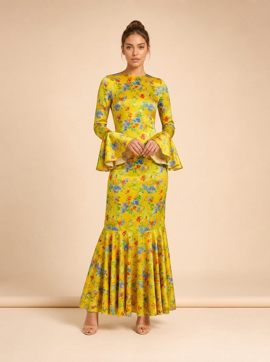 Allonia Gown by Caroline Constas in Yellow