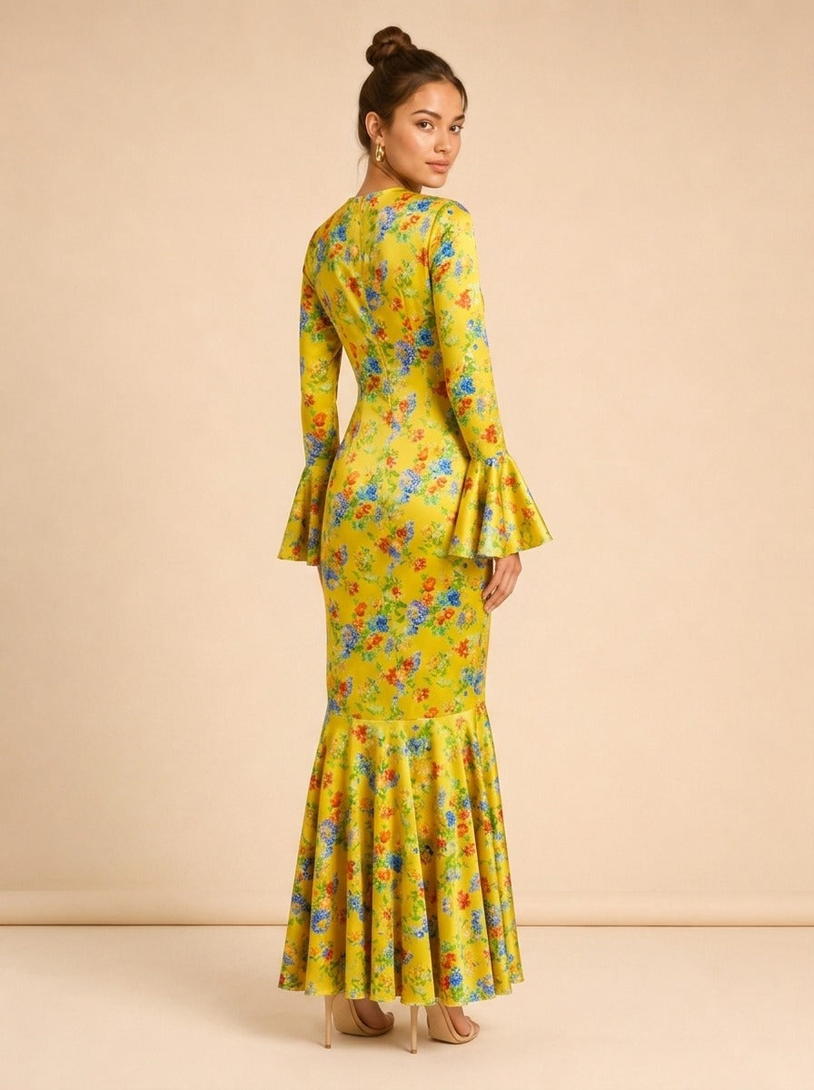 Allonia Gown by Caroline Constas in Yellow