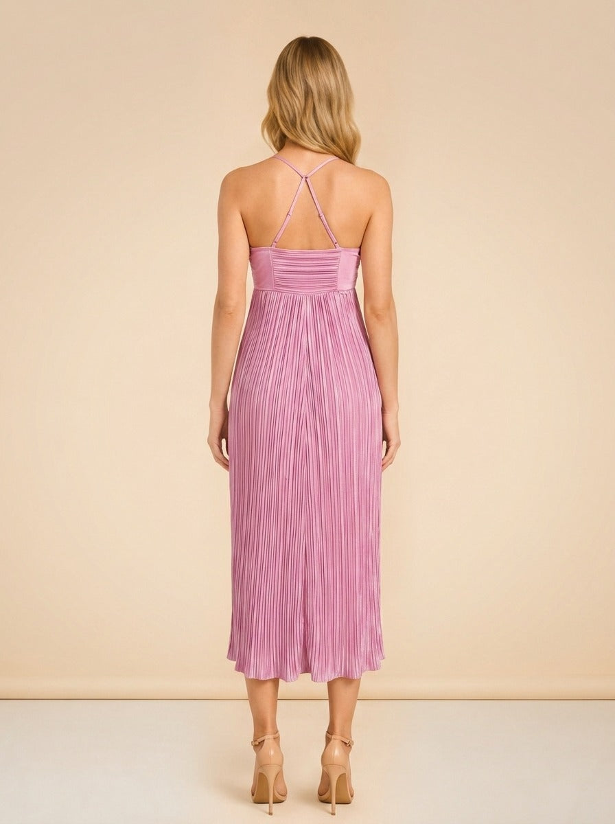 Angelina Pleated Maxi Gown by A.L.C. in Pink
