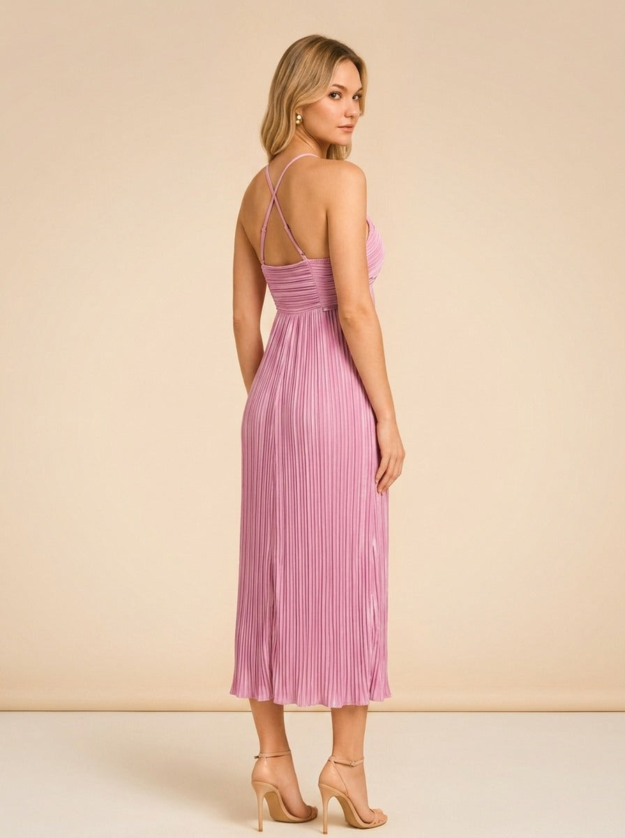 Angelina Pleated Maxi Gown by A.L.C. in Pink