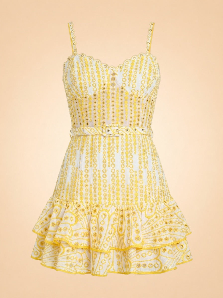 Cordoba Short Dress by Charo Ruiz Ibiza in Solar yellow