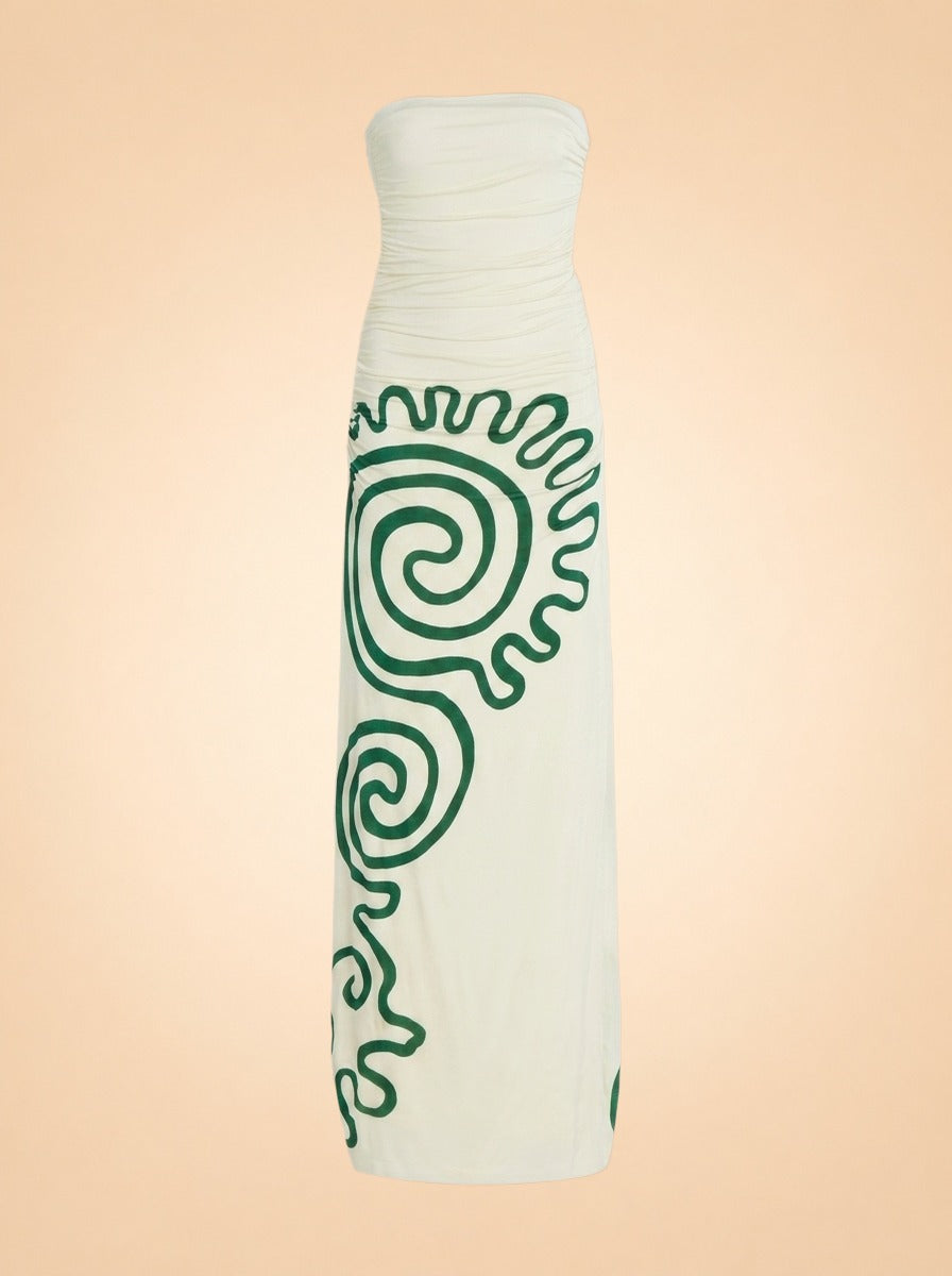 Daphne Maxi Dress by Cala de la Cruz in White