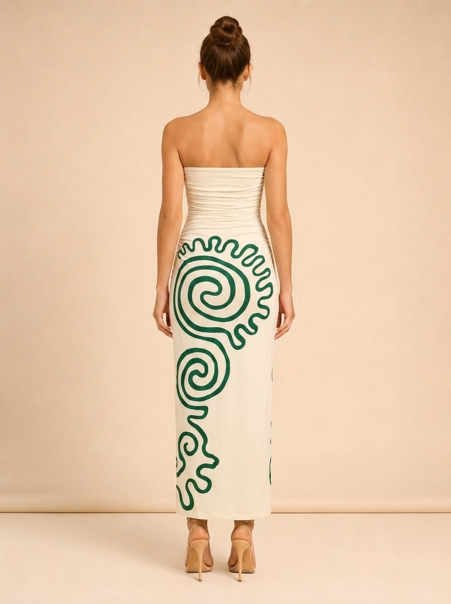 Daphne Maxi Dress by Cala de la Cruz in White