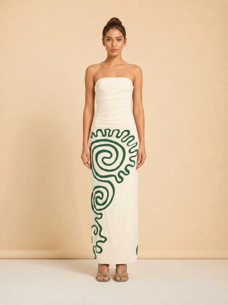 Daphne Maxi Dress by Cala de la Cruz in White