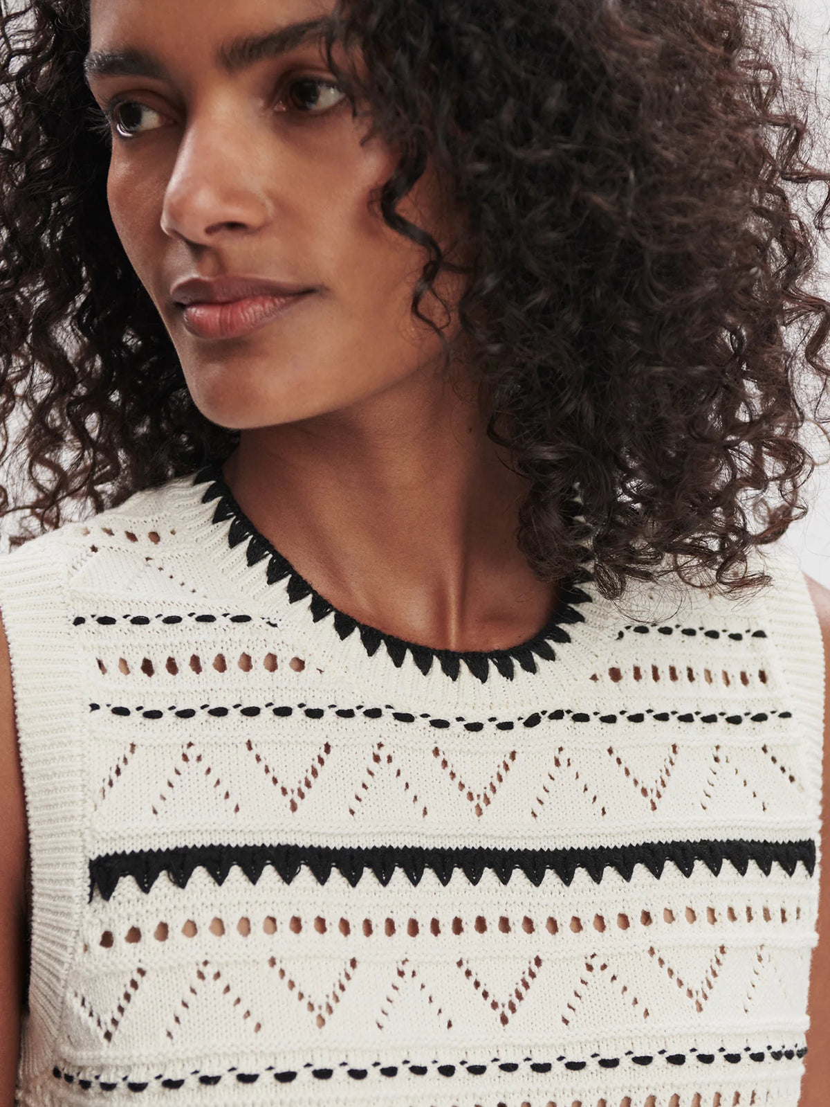 Athena pointelle knit vest