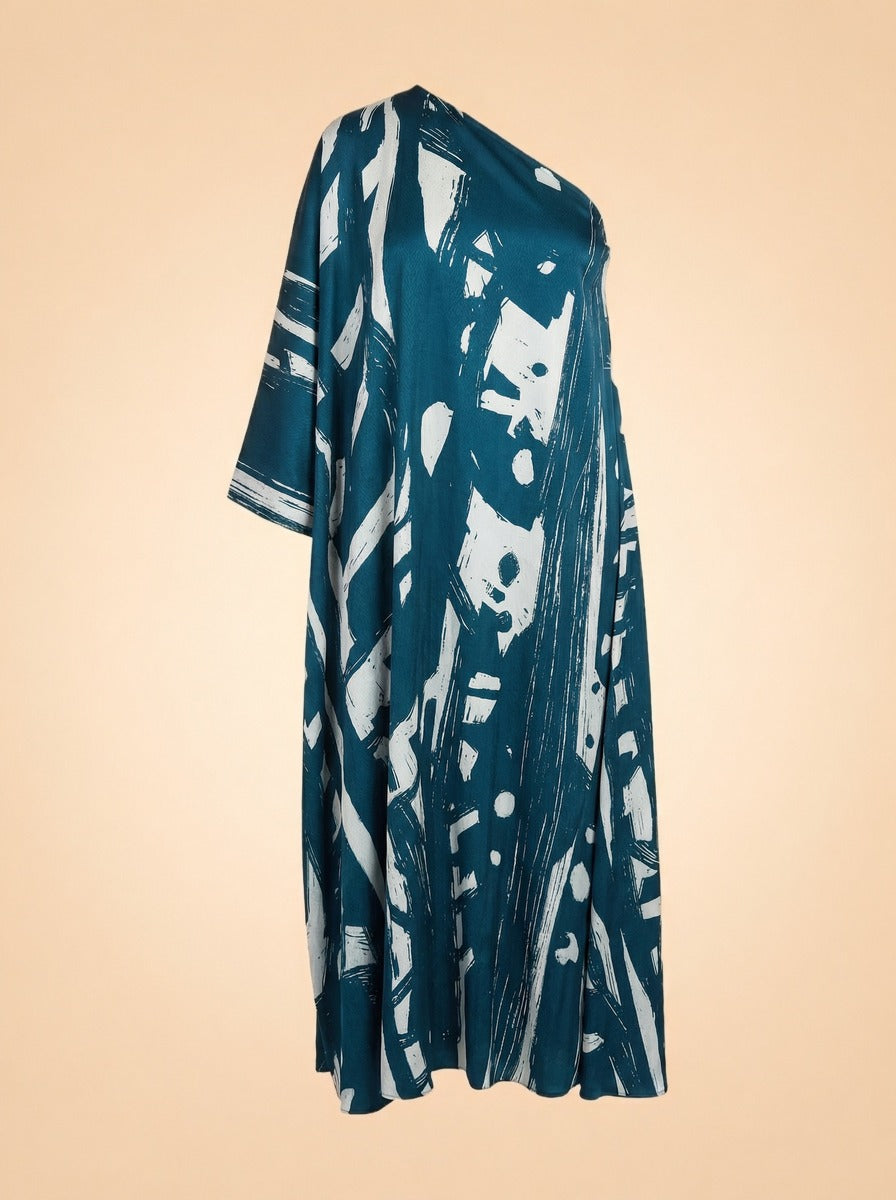 Satu One-Shoulder Midi Dress by Diarrablu in Blue