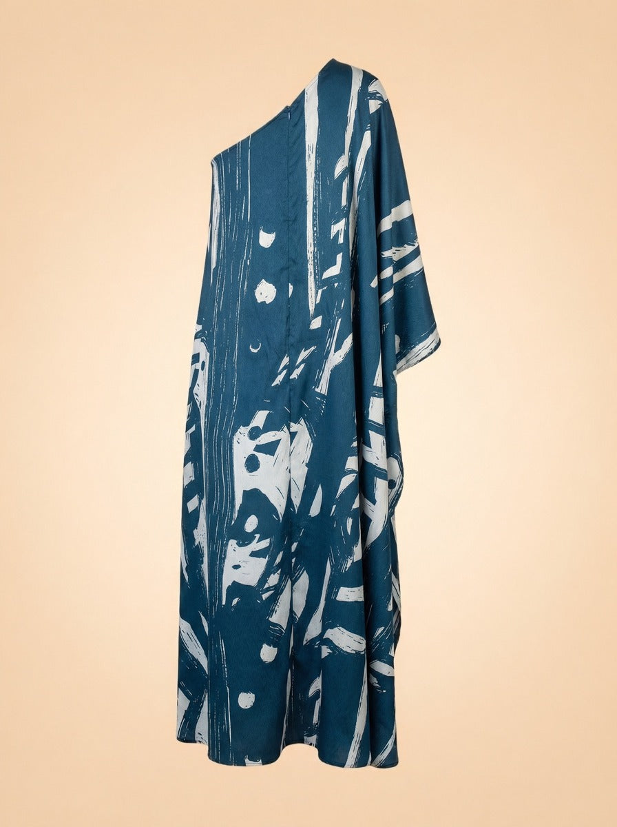 Satu One-Shoulder Midi Dress by Diarrablu in Blue