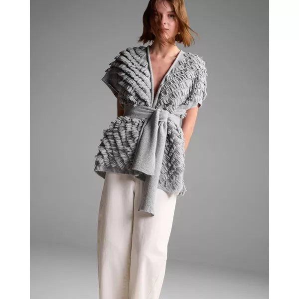 Gray Willamburg Fringe Vest