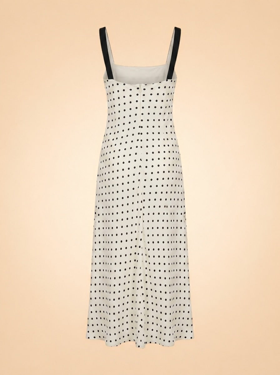 Georgio Polka Dot Midi Dress by Florence & Fortitude in Black, White Dot
