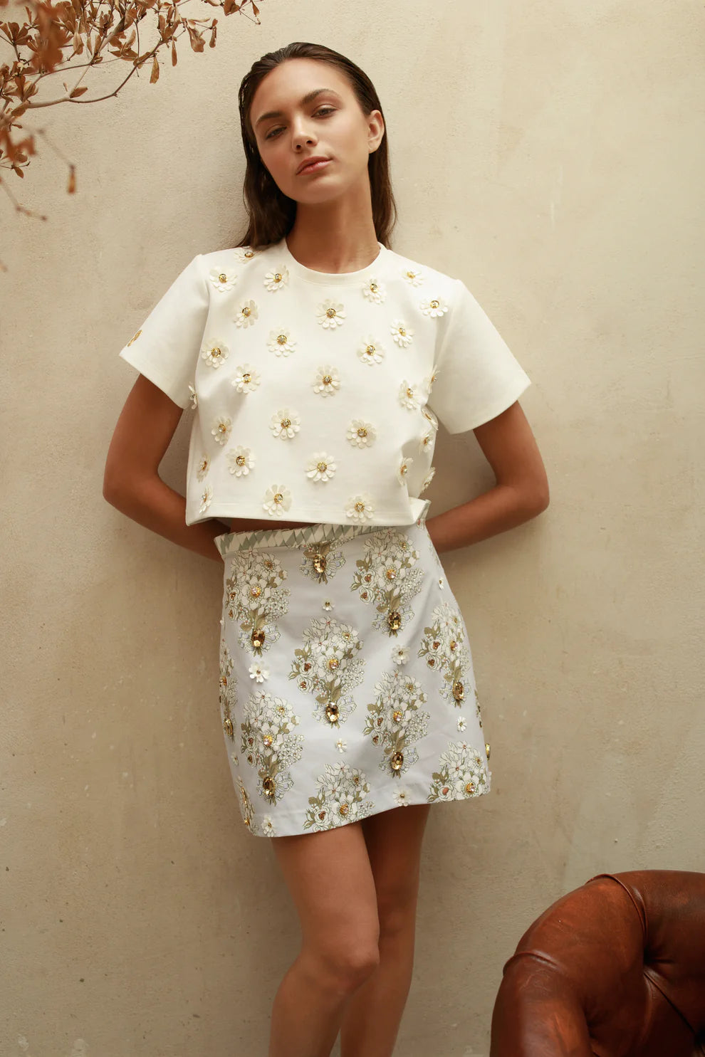 Vintage Floral Cropped Top