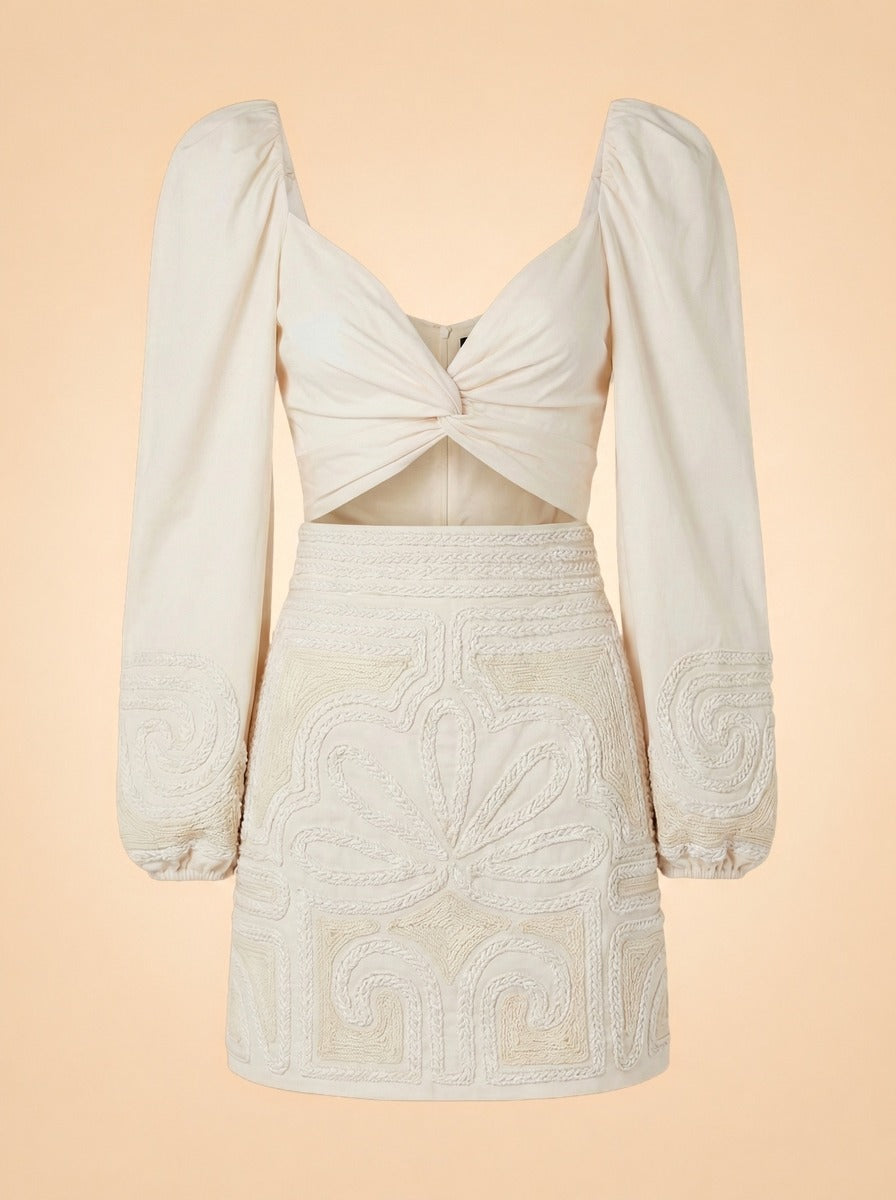 Mantra Mini Dress by Johanna Ortiz in Ivory