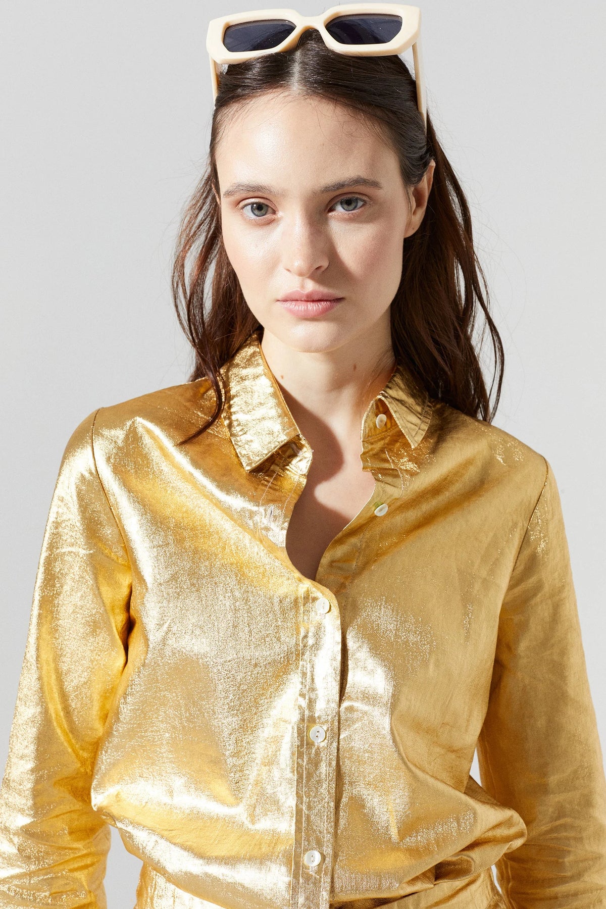 San Marino Metallic Linen Shirt