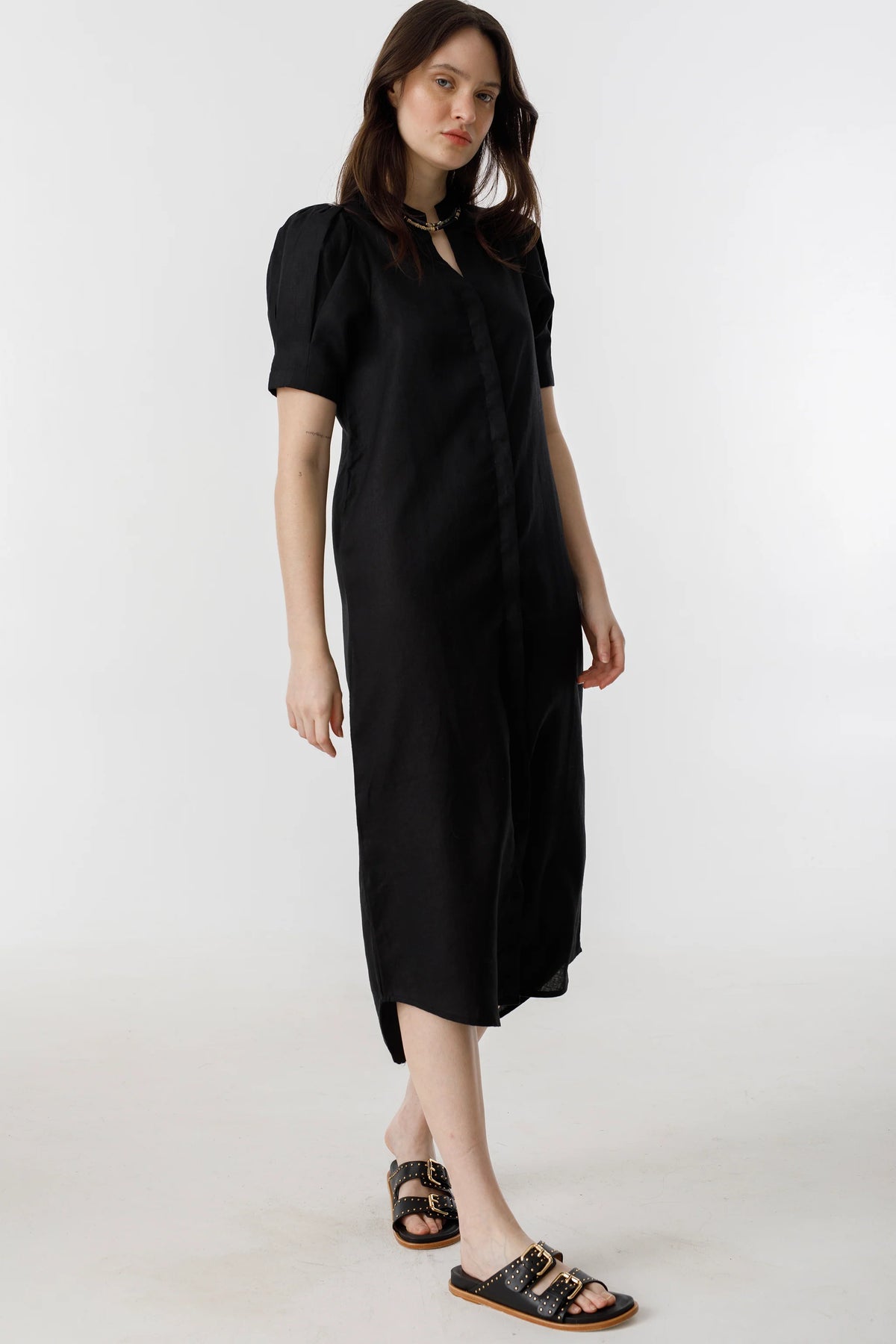 Athina Midi Linen Dress