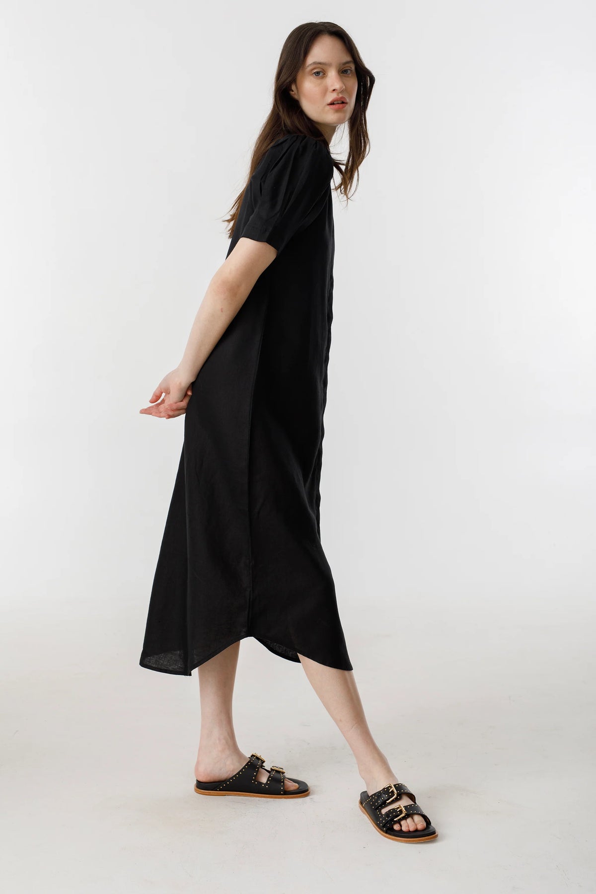 Athina Midi Linen Dress