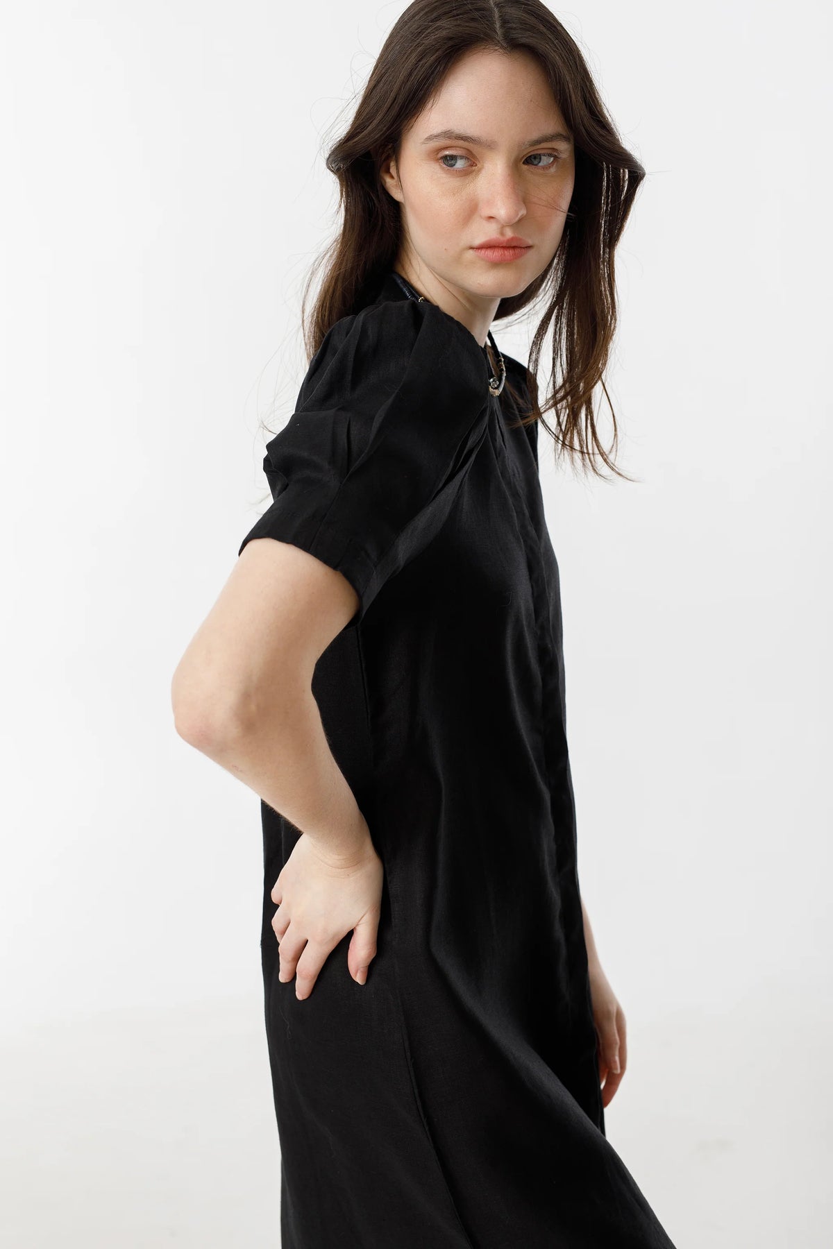 Athina Midi Linen Dress