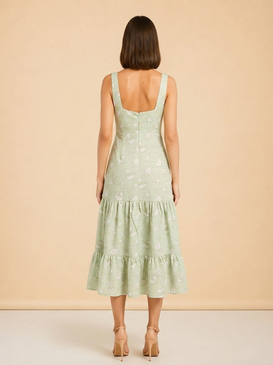 Lime Shell Dress by Coco Shop in Lime Green