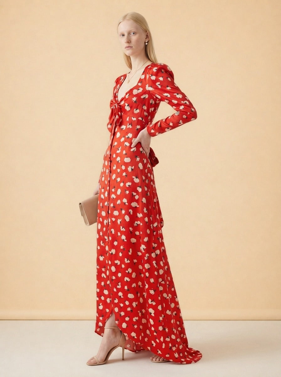 Rebecca de Ravenel Floral Silk Midi Dress — The Curated Collection at The Maison Marie
