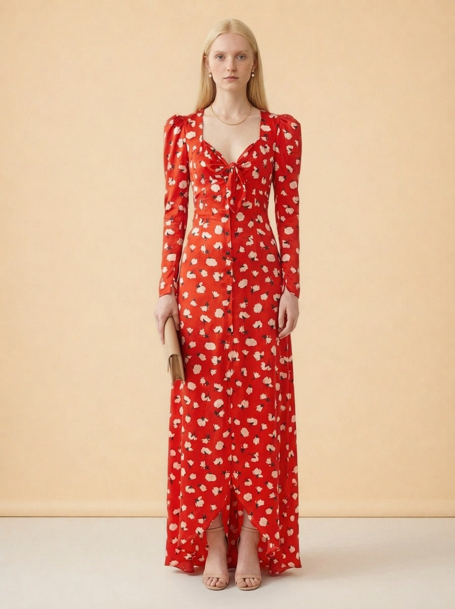 Rebecca de Ravenel Floral Silk Midi Dress — The Curated Collection at The Maison Marie