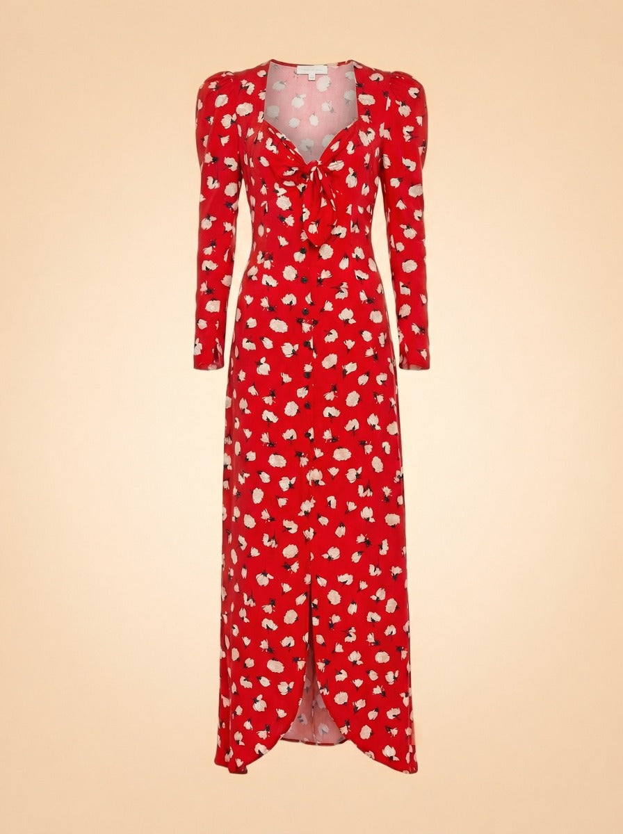 Rebecca de Ravenel Floral Silk Midi Dress — The Curated Collection at The Maison Marie