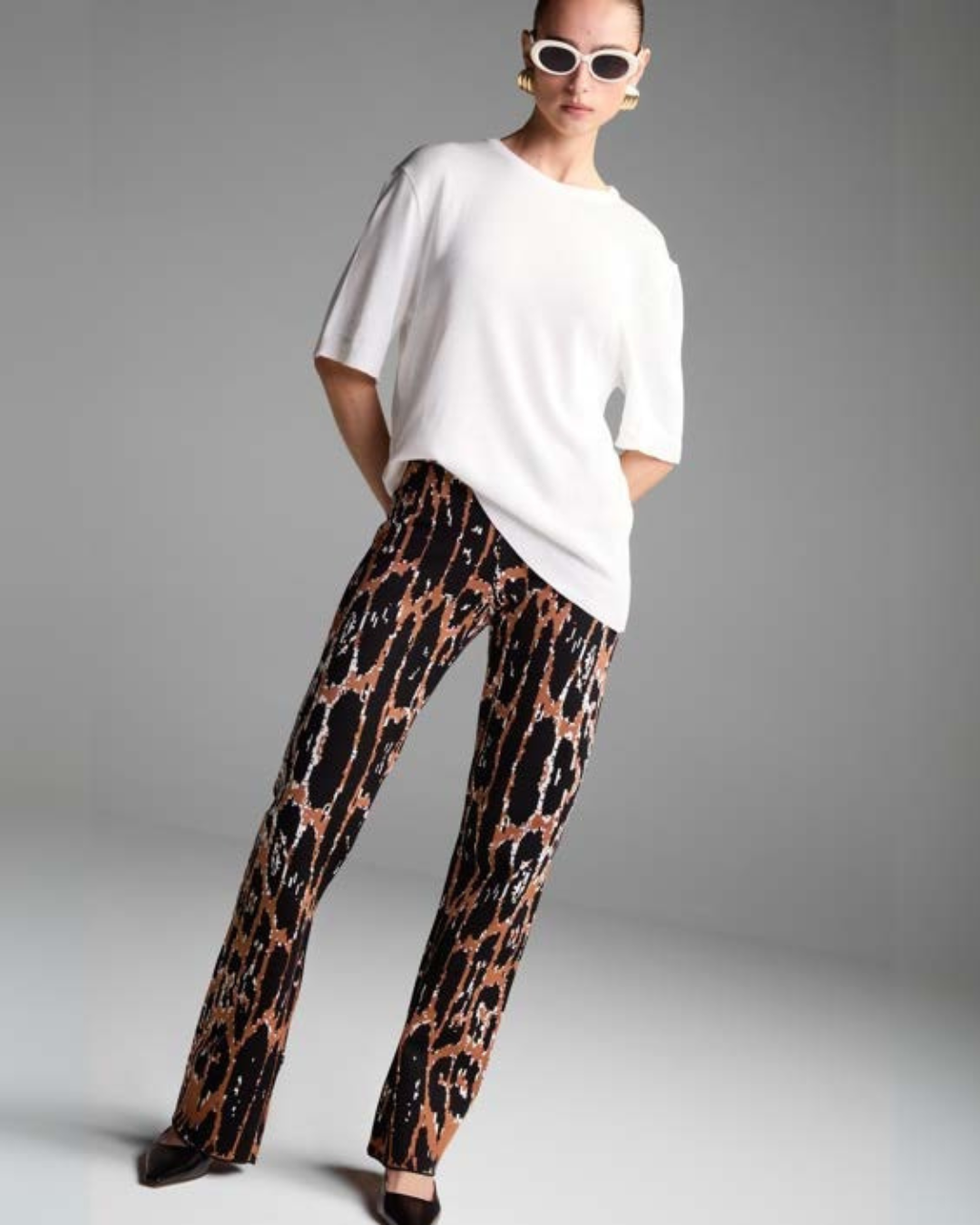 Jacquard Leopard Pants