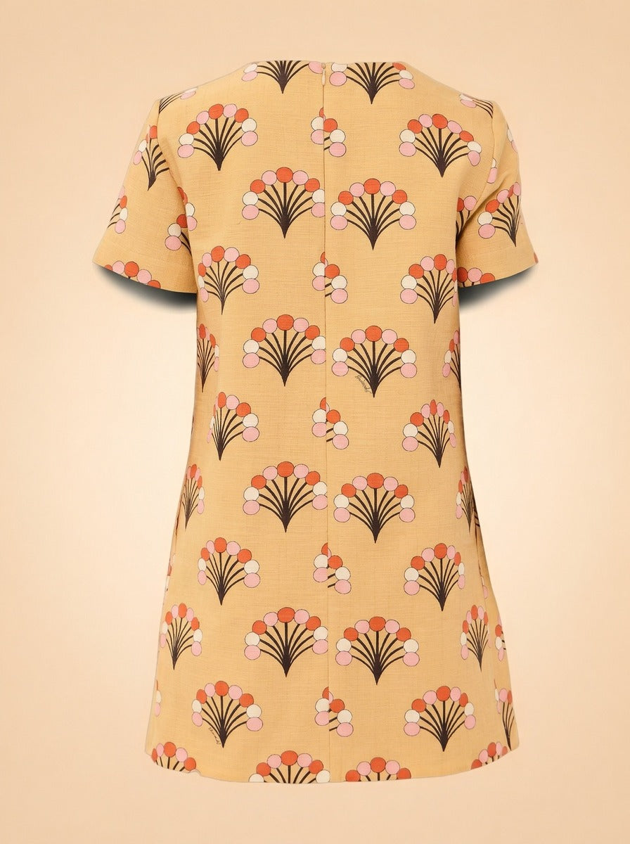 Floral Swing Mini Dress by La DoubleJ in Mustard Floral
