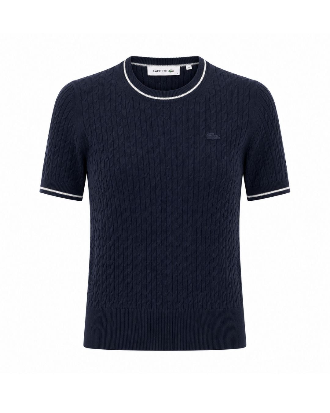 Short Sleeved Cable Knit Sweater