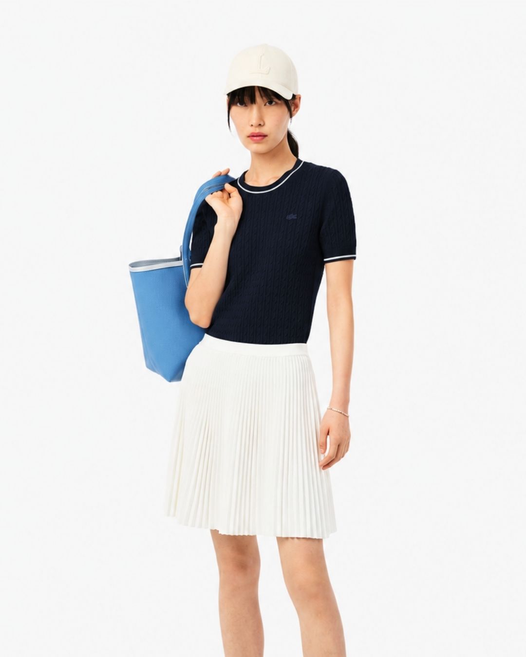 Short Sleeved Cable Knit Sweater
