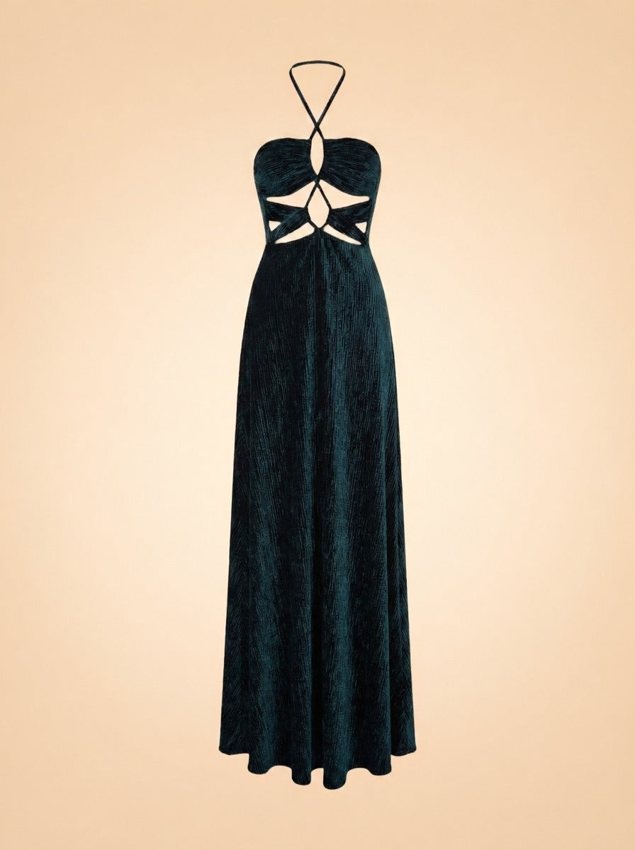 Textured Maxi Dress by PatBO in Green